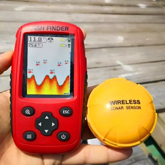 180m Range, 50m Depth, Colour Wireless Fish Finder Rechargeable-Carp, boat, rod