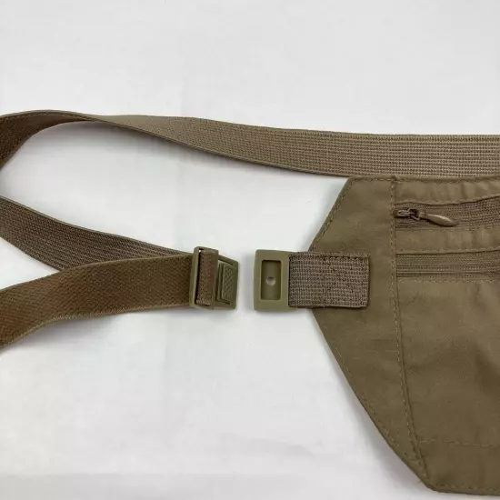 Rick Steves Adjustable Waist Belt Tan Zippered Travel Pouch Fanny pack 