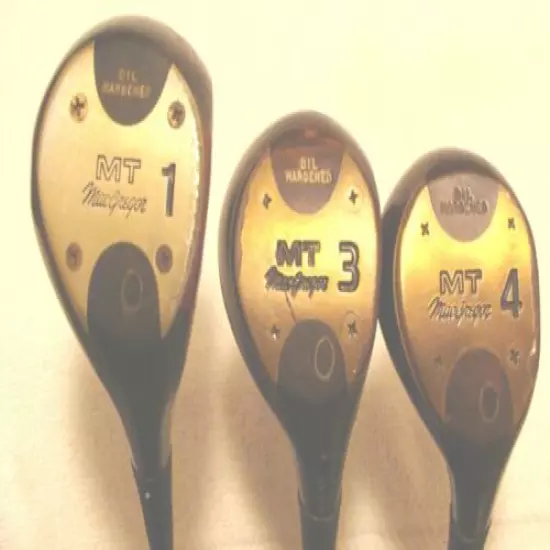 Vintage MacGregor MT Tourney Persimmon Woods 1-3-4 (Stiff Steel Shafts) **GRAIN*