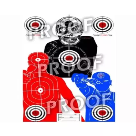 (50) Zombie, Gangsta, Bad Guy Custom Cardstock Shooting Range Targets 12 x 18”