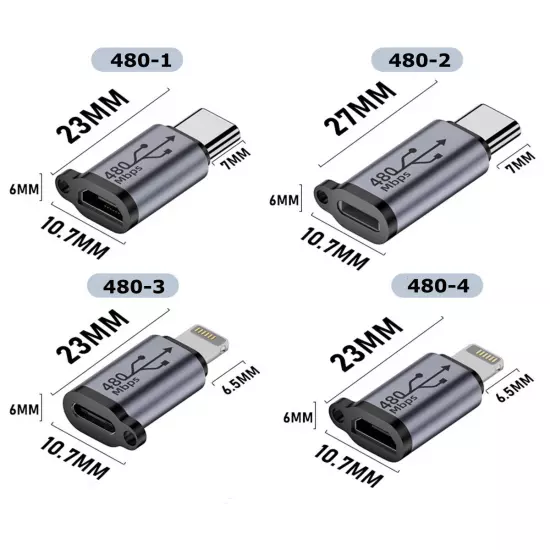 480Mb Micro USB to Mini USB Adapter Type-C Female to Mini USB 2.0 Male Converter