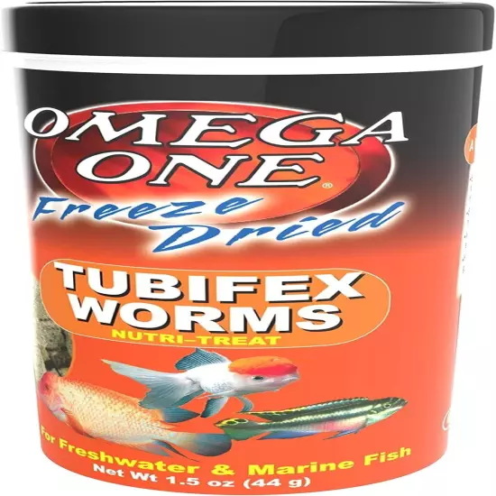 Omega One Freeze Dried Tubifex Worms, 1.5 oz