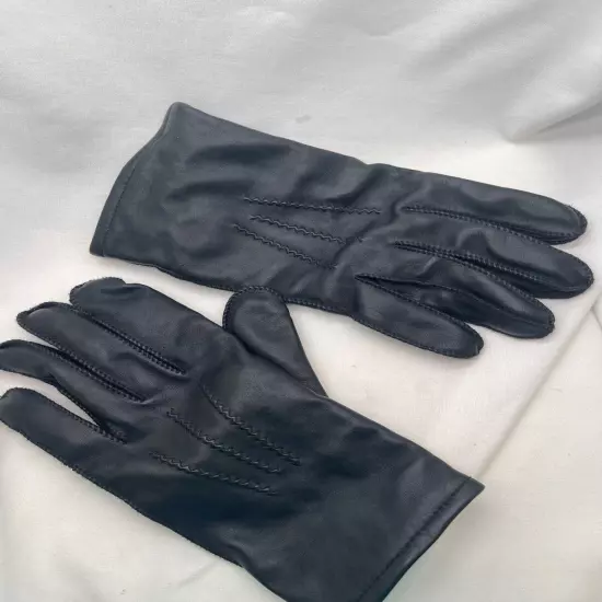 Fownes Brothers Men's Gloves Soft Leather Black Size Large Cashmere Lining VTG