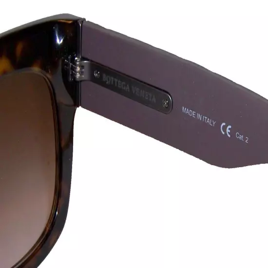 $470 Bottega Veneta Bold Quilted Sunglasses Havana + Black Retro Cat Eye NWT NIB