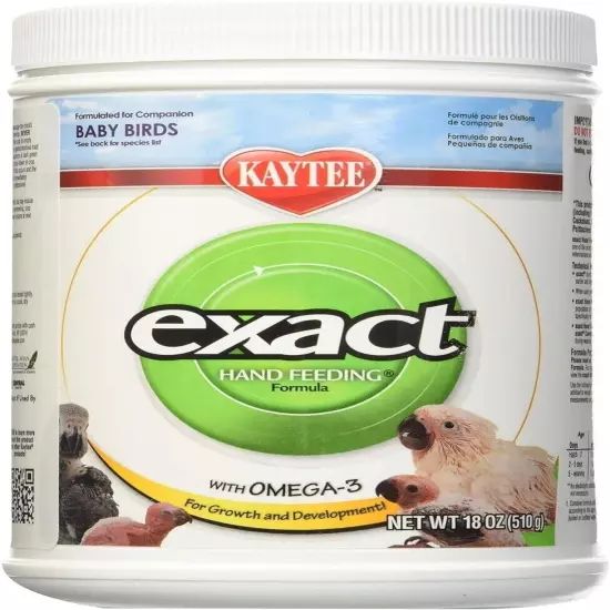 Kaytee Exact Hand Feeding For Baby Bird, 18-Ounce Each Bird Hand Feeding Formula