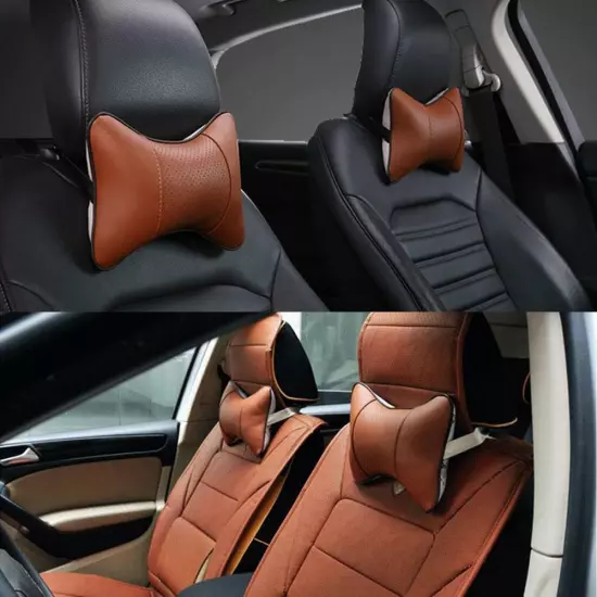 1Pcs Universal PU Leather Car Headrest Neck Pillow Comfortable Pillow Cushion