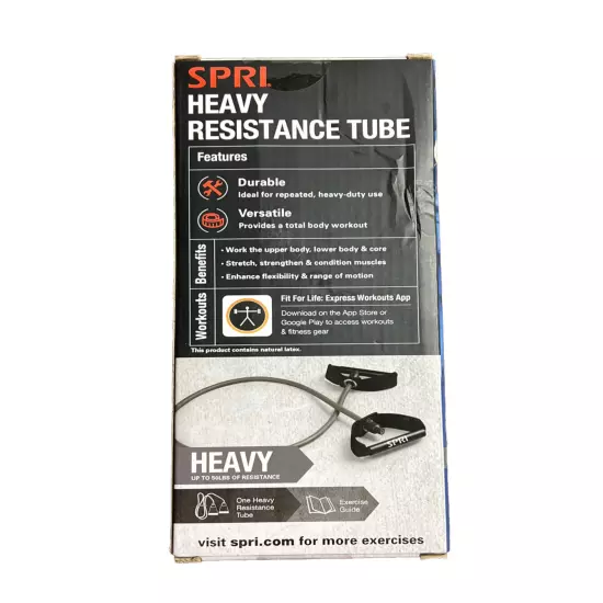 SPRI Resistance Tube Band HEAVY up to 50 LBS Exercise Crossfit NEW SEALED