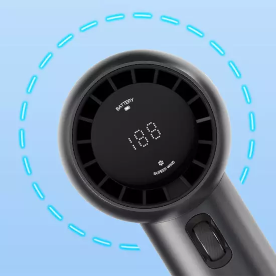 High-Speed Mini Fan Rechargeable Air Cooling Fan Digital Display for Home Office