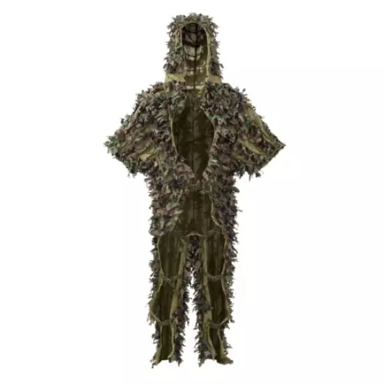 Ghillie Suit Sniper Camouflage Set Tactical Poncho Helikon-Tex Leaf Woodland 