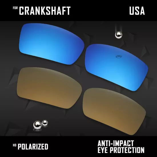 Anti Scratch Polarized Replacement Lenses for-Oakley Crankshaft OO9239 Options