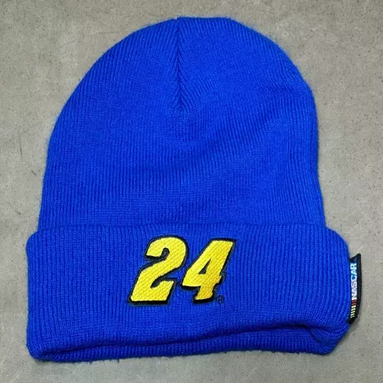 VINTAGE Nascar Hat Cap Beanie Adult One Size Blue Jeff Gordon Racing Mens 90s