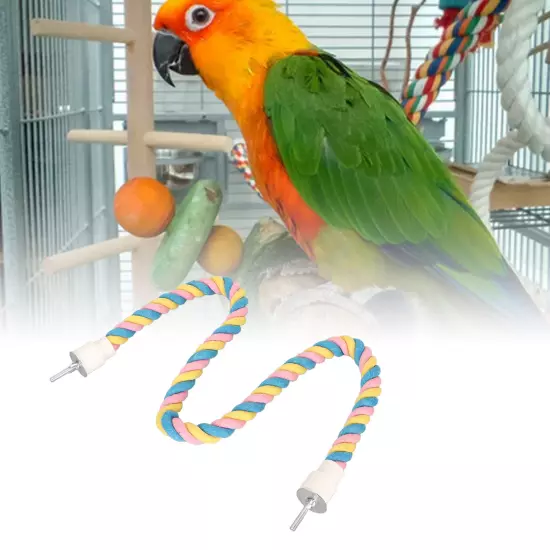 Bird Cotton Rope Perch Colorful Bendable Safe Climbing Parrot Rope Toy