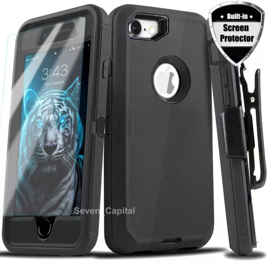 Shockproof Case For iPhone 6 7 8 Plus SE 2 3 Rugged Clip Cover Screen Protector