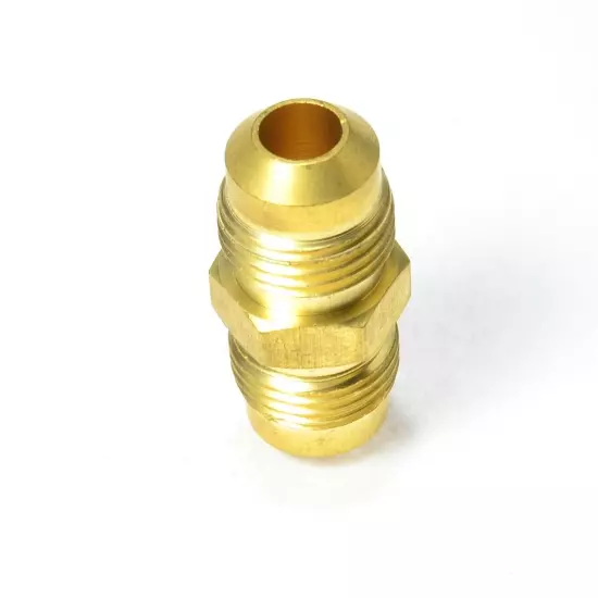 3/8 Male Flare Straight Union Sae 45 Coupling Brass Fitting Propane Natural Gas