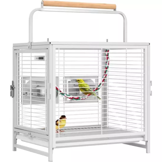 19 In Wrought Iron Bird Travel Carrier Cage for Parrots Conures Lovebird Cockail