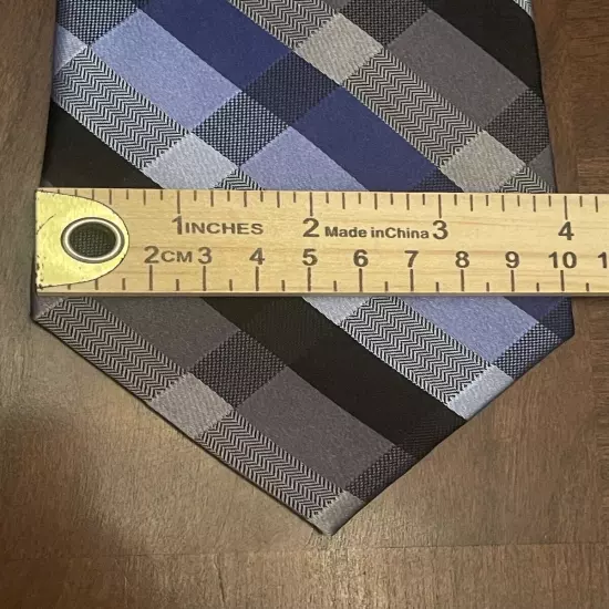 Joseph Abboud Blue Black Gray 100% Silk Men’s Neck Tie Made In China Extra Long