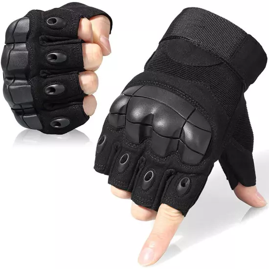 Tactical Mens Gloves Army Military Motorcycle Cycling Hiking Hunting Fingerless