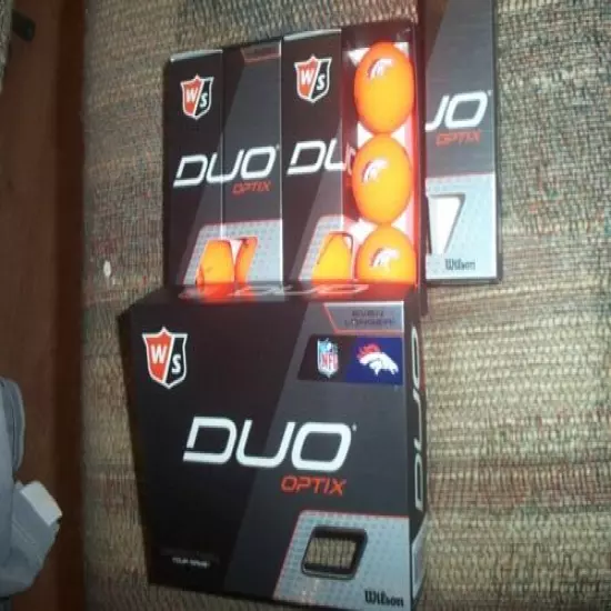 1 dozen BRAND NEW 2020 Wilson Staff Duo Optix golf balls orange Denver Broncos 