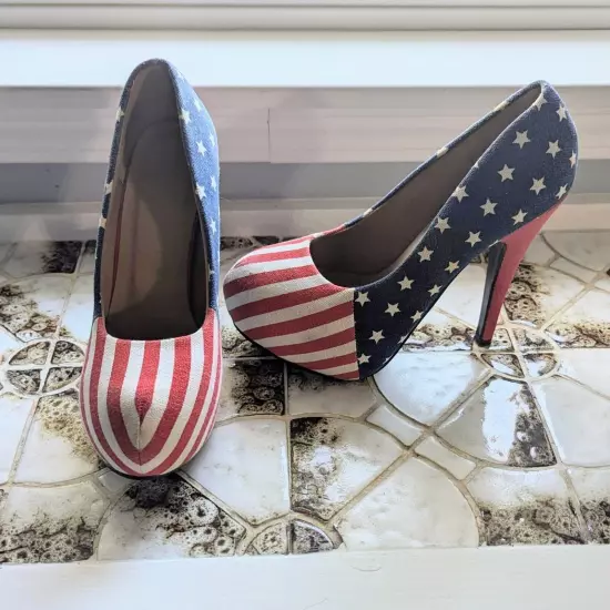 American Flag High Heels