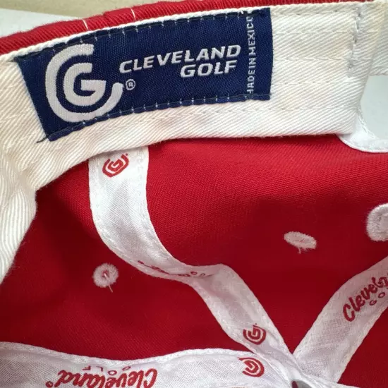 Cleveland Golf Strapback Hat Cap Red/White Logo One Size