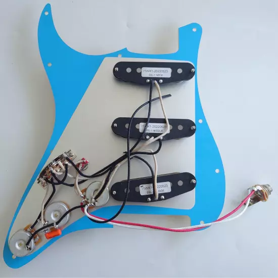 Guitar Prewired Loaded Strat Pickguard with Coil Splitting Alnico5 Pickup for ST