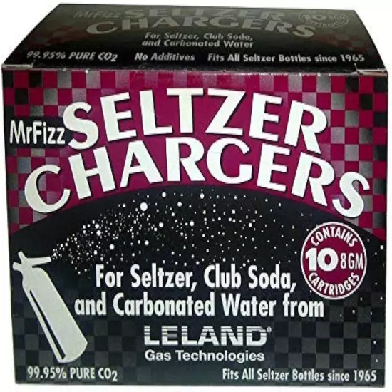 50 Leland (LE10 CO2) CO2 soda chargers - 8g C02 seltzer water cartridges - 5 ..