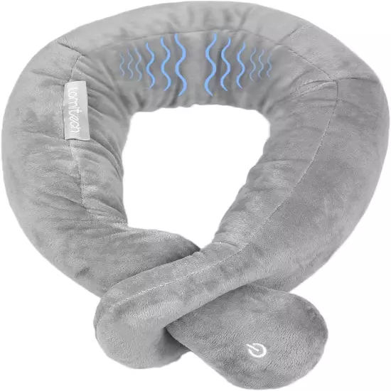 Neck Pillow, Neck Wrap Vibration Massaging Wireless Travel Pillow Soft Touch 