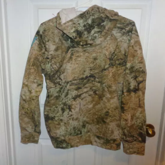 L Womens Cabelas Worlds Outfitter Savannah Camo Sweatshirt Hoodie Zonz Western 