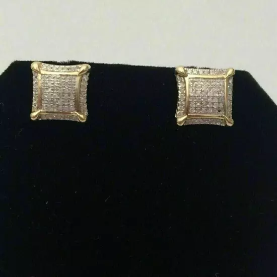 2.50 CT Round Cut Lab Created Diamond Men's Stud Earrings 14K Yellow Gold Plated