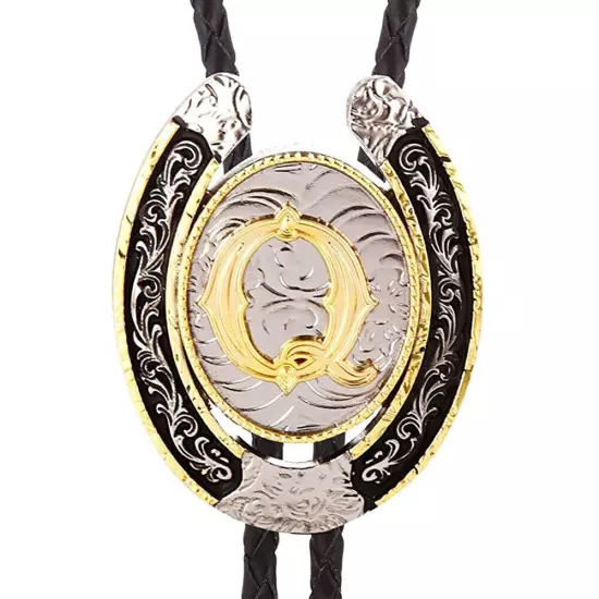 Bolo Tie for Men- Golden Initial Letter A to Z Western Cowboy Bolo Tie for Women