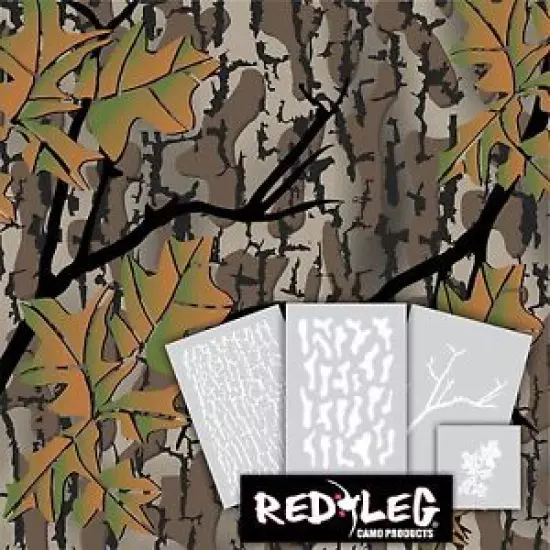 Redleg Camo ™ Fall Woods camo 4 piece stencil kit duck boat 