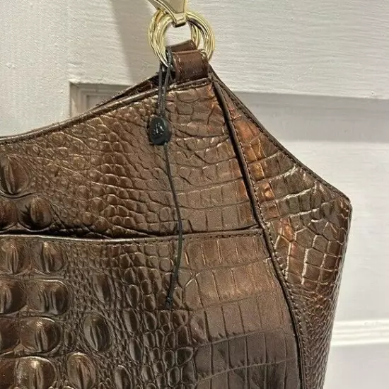 Brahmin Marianna Dorati Large Leather Tote Satchel In Patina Dorati