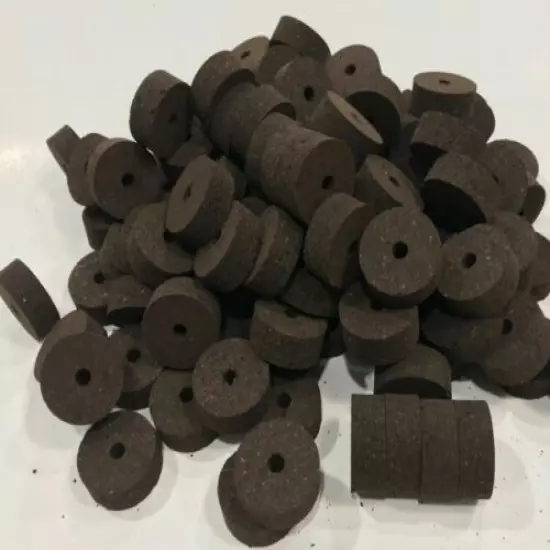 Cork Rings 36 Superior Burnt Burl 1 1/4" X 1/2 "X1/4", Solid Dark Color!