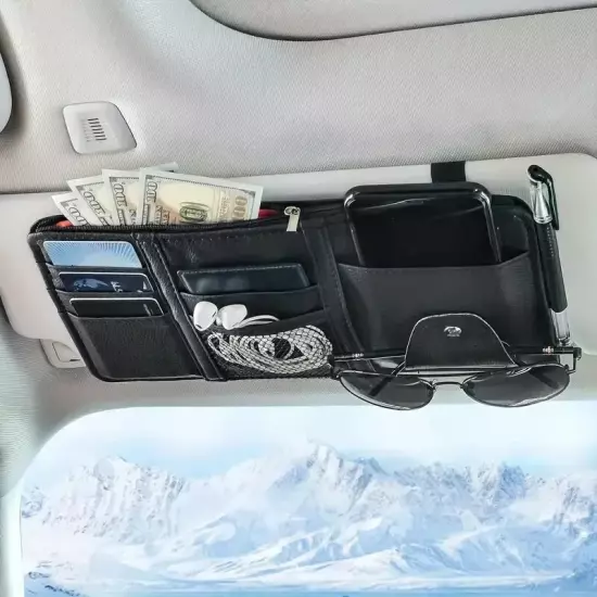 Car Sun Visor Organizer Sunglass Mobile Phone Holder Bracket Car Auto Interior A