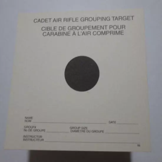 1000x Cadet Air Rifle Grouping Targets (4x piles of 250)