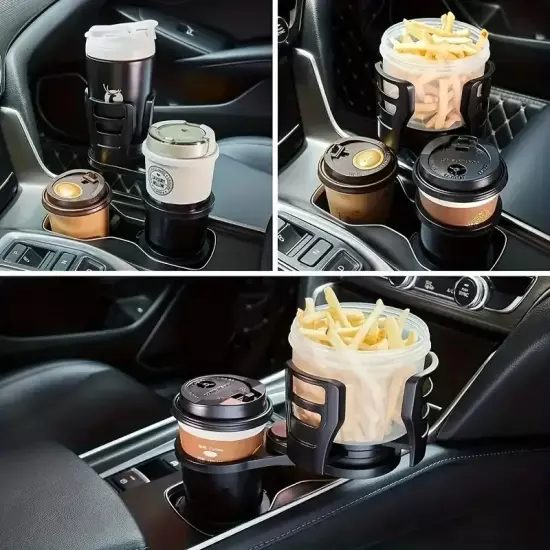 Car Cup Holder 4 in 1 Multifunction Adjustable Dual Cup Holder Expander Adapter 