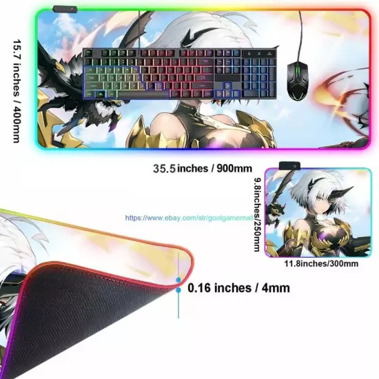 Epic Seven 7 Sexy Anime Girls Large RGB Gaming Mouse Pad Keyboard Play Table Mat