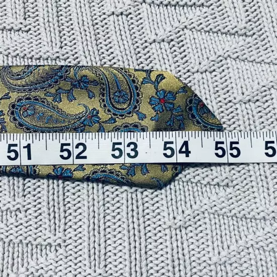 Vintage Ohrbachs gold paisley skinny silk tie