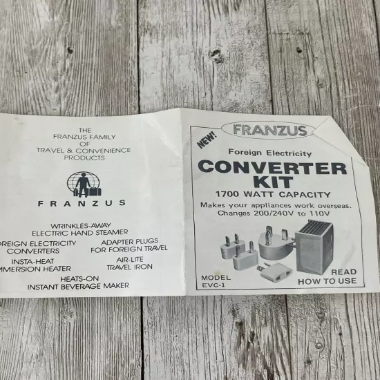 Franzus High Wattage Foreign Electricity Converter Kit 1700 Watt Capacity w/ Box