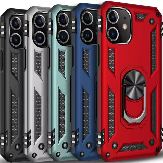 For iPhone 12/12 Pro Max/12 Mini Case Phone Cover Shockproof Stand+ Glass Screen