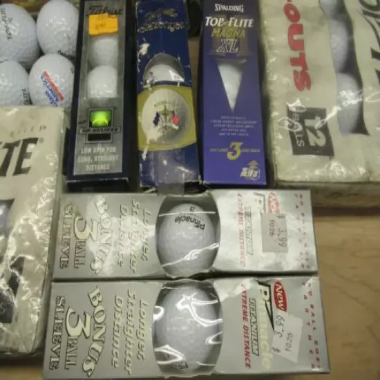 66 Vintage Golf Balls Original Sleeves New Top Flite Slazenger Wilson Spalding 