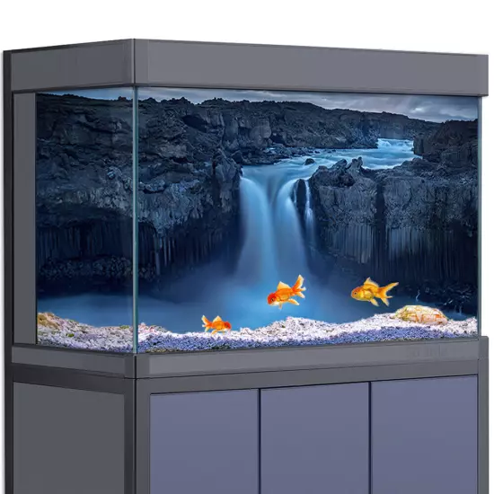 Aquarium Background Sticker, Canyon Waterfalls Fish Tank Decorations Poster