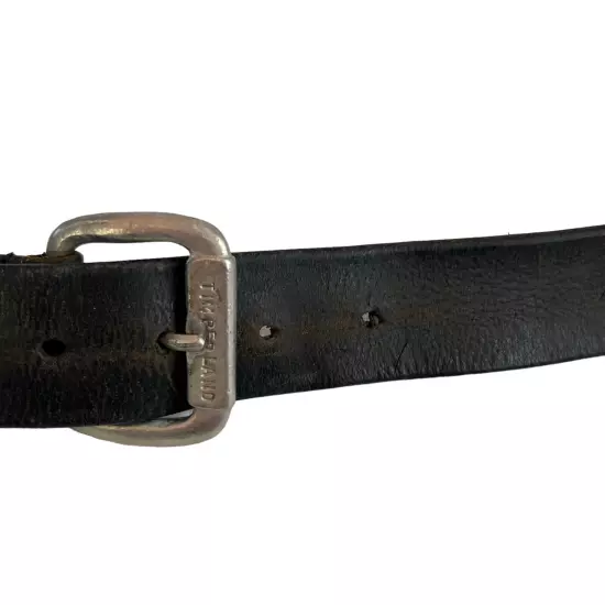 Timberland leather belt black italian leather size 42 105 cm square buckle