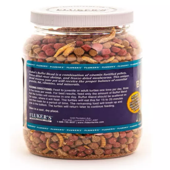 Buffet Blend Aquatic Formula,Turtle Food with Freeze, Vitamin Enriched Pellets