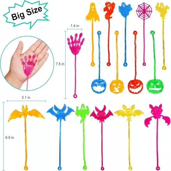 36pcs Halloween Sticky Hands Party Favors Toys for Kids，Skull Black Yellow 