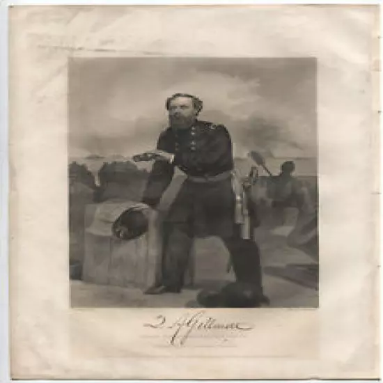 CIVIL WAR UNION GENERAL QUINCY ADAMS GILLMORE, LITHOGRAPH. 