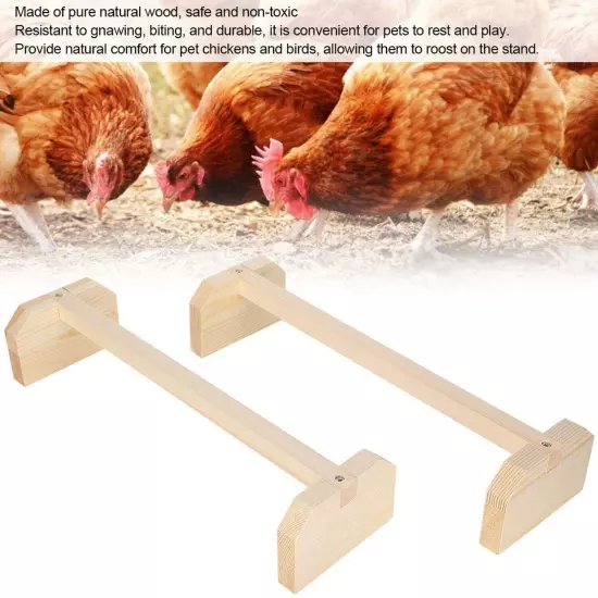 TOPINCN 2Pcs Chicken Perch Bird Wood Stand Natural Wooden Chicken Perch Chick...