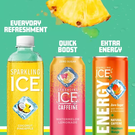 Sparkling Ice Coconut Pineapple Flavored Water, Zero Sugar, 12-Pack