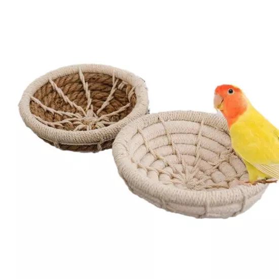 Parrot Bird Hanging Bed Swing Platform Sleeping Summer Nest Metal W/mat Round 1x