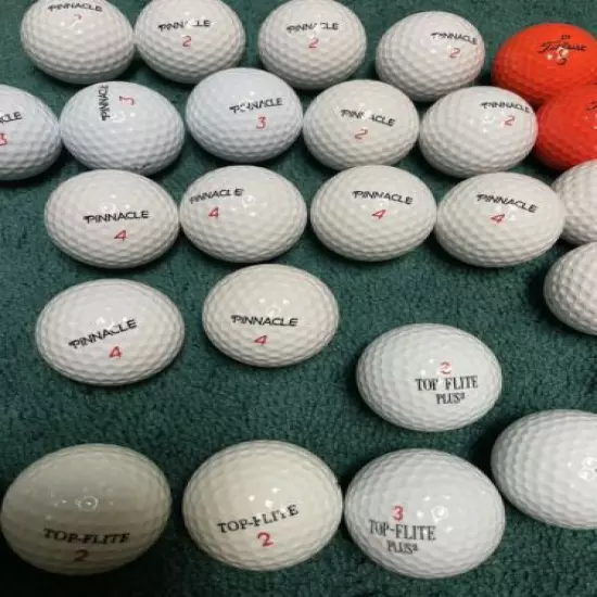 Golf Ball Lot Of 42 VINTAGE, MOSTLY NEW Pinnacle, Dunlop, Titleist, Top Elite